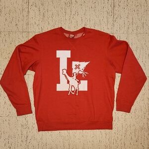 Lrg Lifted Research Group Embroidered Big Logo Crewneck Sweater Vintage Y2K